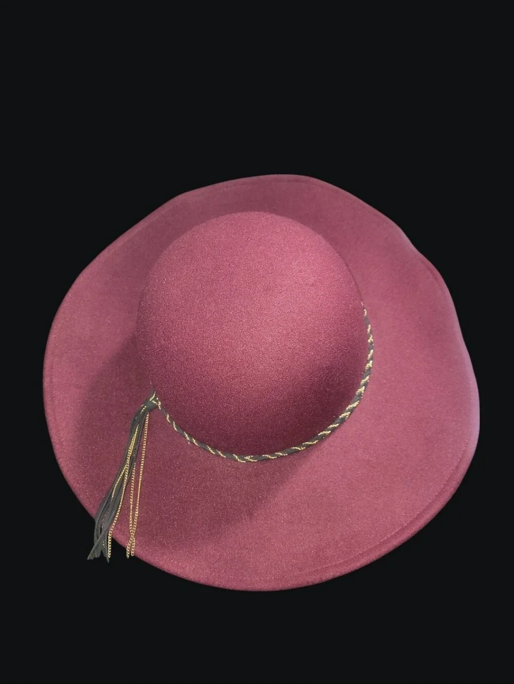 Mud Pie Morgan Felt Hat with Tassel in Burgandy
